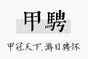 甲骋名字的寓意及含义