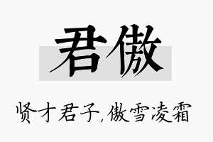 君傲名字的寓意及含义