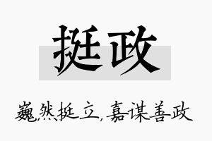 挺政名字的寓意及含义