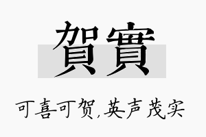 贺实名字的寓意及含义