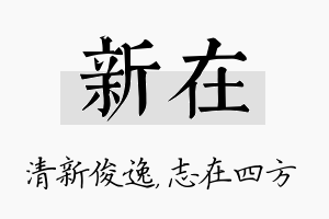 新在名字的寓意及含义