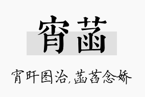 宵菡名字的寓意及含义