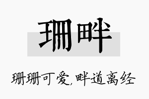 珊畔名字的寓意及含义