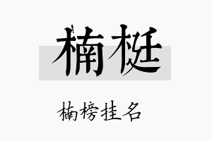 楠梃名字的寓意及含义