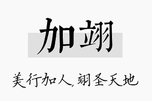 加翊名字的寓意及含义