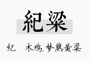 纪粱名字的寓意及含义