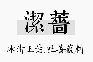 洁蔷名字的寓意及含义