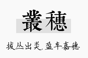 丛穗名字的寓意及含义