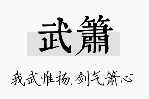 武箫名字的寓意及含义