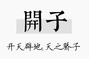 开子名字的寓意及含义