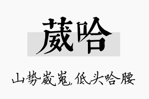 葳哈名字的寓意及含义