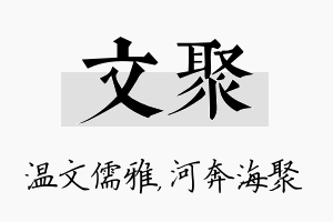 文聚名字的寓意及含义