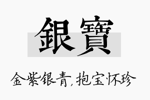 银宝名字的寓意及含义