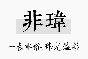 非玮名字的寓意及含义