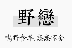 野恋名字的寓意及含义