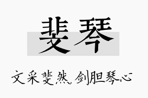 斐琴名字的寓意及含义