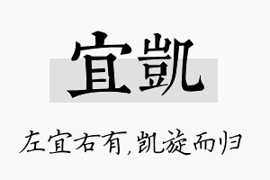 宜凯名字的寓意及含义