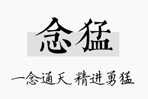 念猛名字的寓意及含义