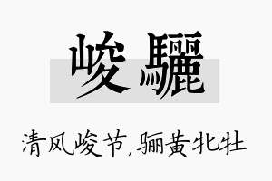 峻骊名字的寓意及含义