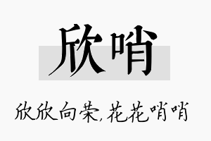 欣哨名字的寓意及含义