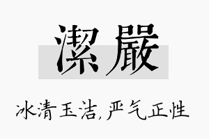 洁严名字的寓意及含义