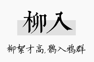 柳入名字的寓意及含义