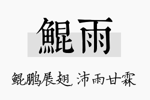 鲲雨名字的寓意及含义