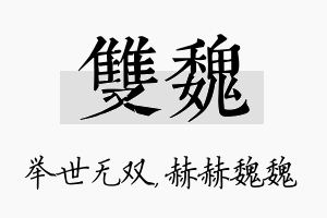 双魏名字的寓意及含义