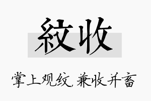 纹收名字的寓意及含义