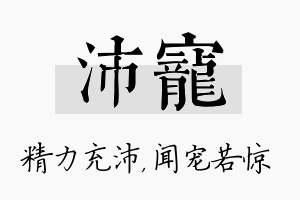 沛宠名字的寓意及含义