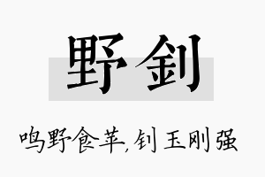 野钊名字的寓意及含义