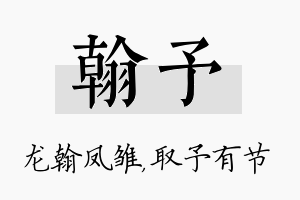 翰予名字的寓意及含义