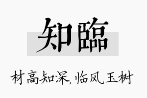 知临名字的寓意及含义