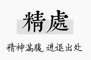 精处名字的寓意及含义