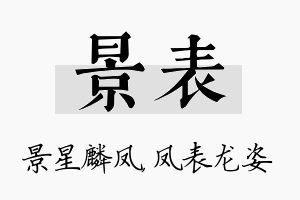 景表名字的寓意及含义