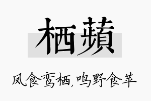 栖苹名字的寓意及含义