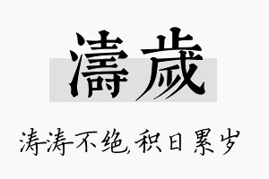 涛岁名字的寓意及含义