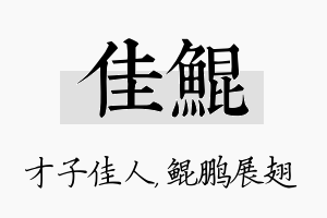 佳鲲名字的寓意及含义