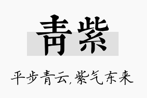 青紫名字的寓意及含义