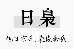 日枭名字的寓意及含义