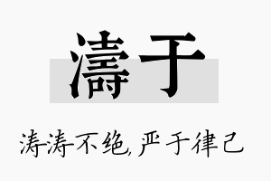 涛于名字的寓意及含义