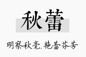 秋蕾名字的寓意及含义