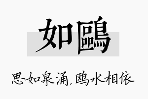 如鸥名字的寓意及含义