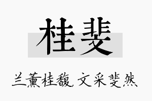 桂斐名字的寓意及含义