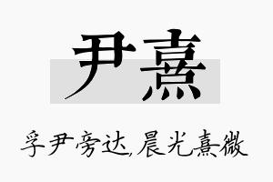 尹熹名字的寓意及含义