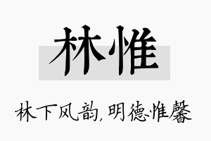 林惟名字的寓意及含义