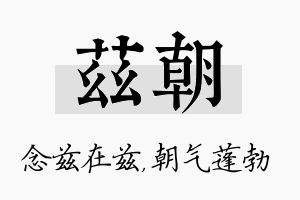 兹朝名字的寓意及含义