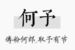 何予名字的寓意及含义