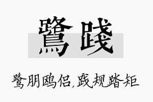 鹭践名字的寓意及含义