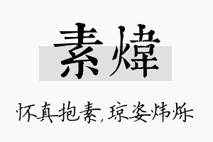 素炜名字的寓意及含义